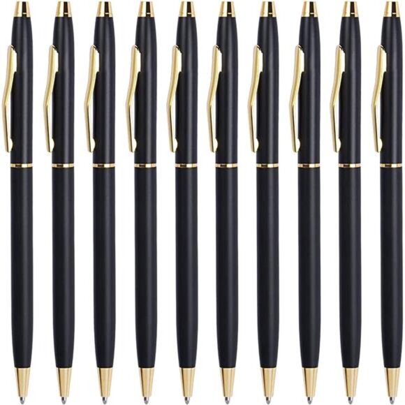 Black Pens Ballpoint Pens Black Ink Bulk Pens Point Smooth Writing Office Pens - Picture 1 of 7